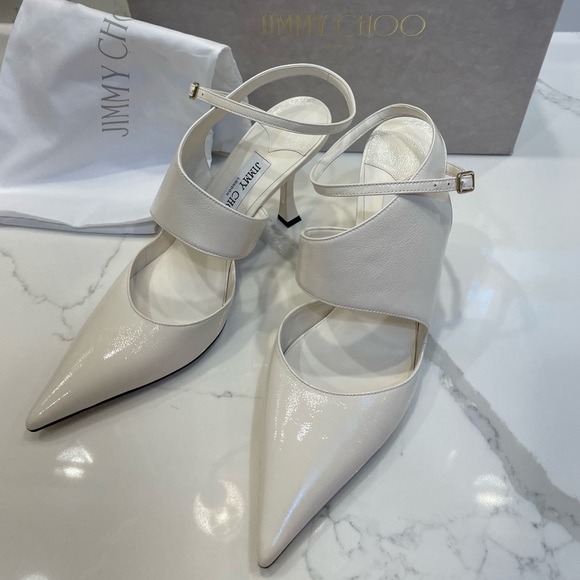 JIMMY CHOO Traci 90mm Cutout Leather Pumps 9.B/39 EU $850 - Picture 1 of 14